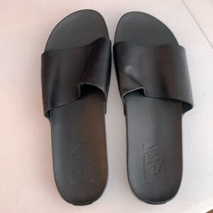 Van’s women’s leather slide sandal black size 11